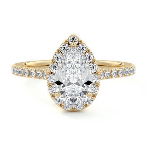 Iona - Pear Yellow Gold Lab Grown Diamond Engagement Ring | Nura Lab