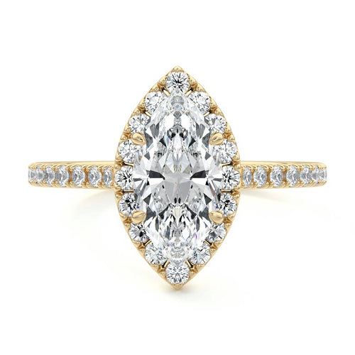 Iona - Marquise Yellow Gold Lab Grown Diamond Engagement Ring | Nura Lab