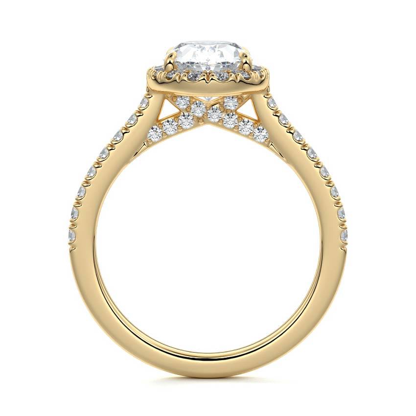 Iona - Oval Yellow Gold Engagement Ring Side View | Nura Lab
