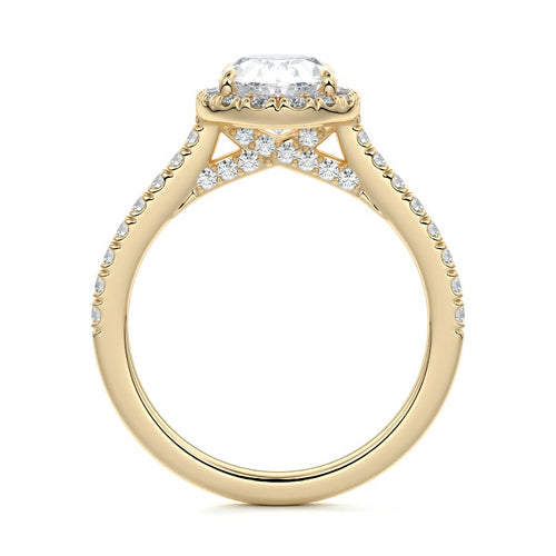 Iona - Oval Yellow Gold Engagement Ring Side View | Nura Lab