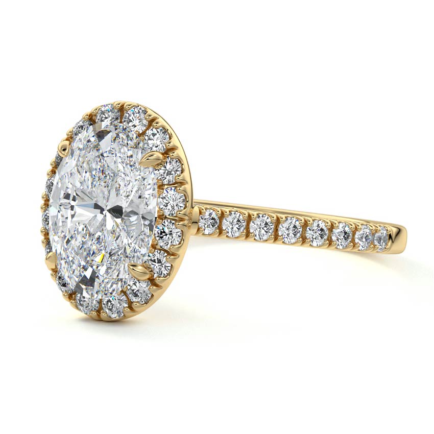 Iona - Oval Yellow Gold Engagement Ring Profile View | Nura Lab