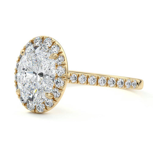 Iona - Oval Yellow Gold Engagement Ring Profile View | Nura Lab