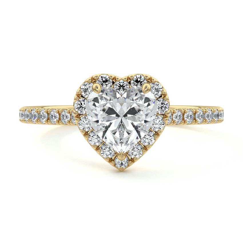 Iona - Heart Yellow Gold Lab Grown Diamond Engagement Ring | Nura Lab