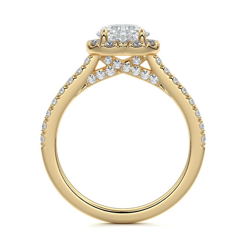 Iona - Heart Yellow Gold Engagement Ring Side View | Nura Lab