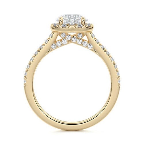 Iona - Heart Yellow Gold Engagement Ring Side View | Nura Lab