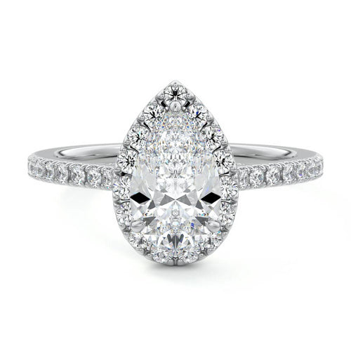 Iona - Pear White Gold Lab Grown Diamond Engagement Ring | Nura Lab