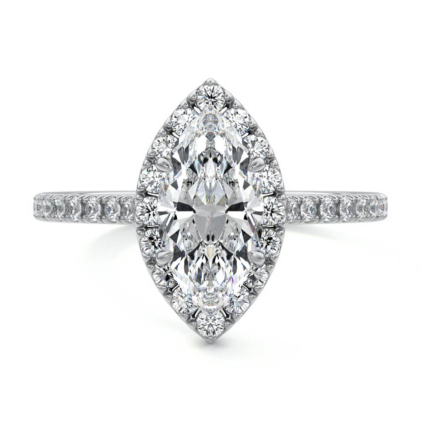 Iona - Marquise White Gold Lab Grown Diamond Engagement Ring | Nura Lab