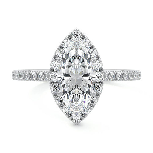 Iona - Marquise White Gold Lab Grown Diamond Engagement Ring | Nura Lab