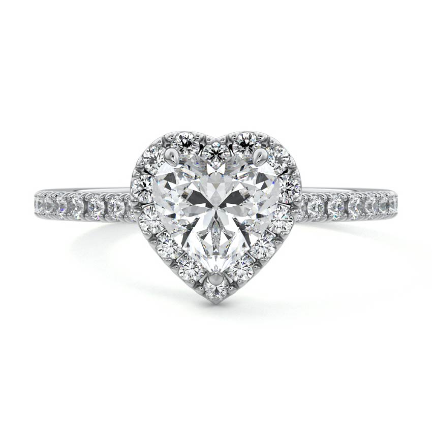 Iona - Heart White Gold Lab Grown Diamond Engagement Ring | Nura Lab