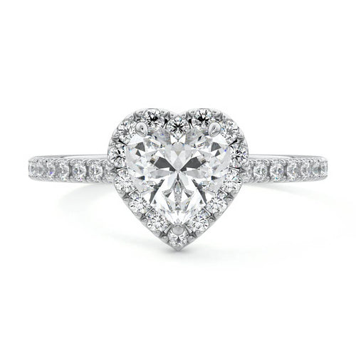 Iona - Heart White Gold Lab Grown Diamond Engagement Ring | Nura Lab