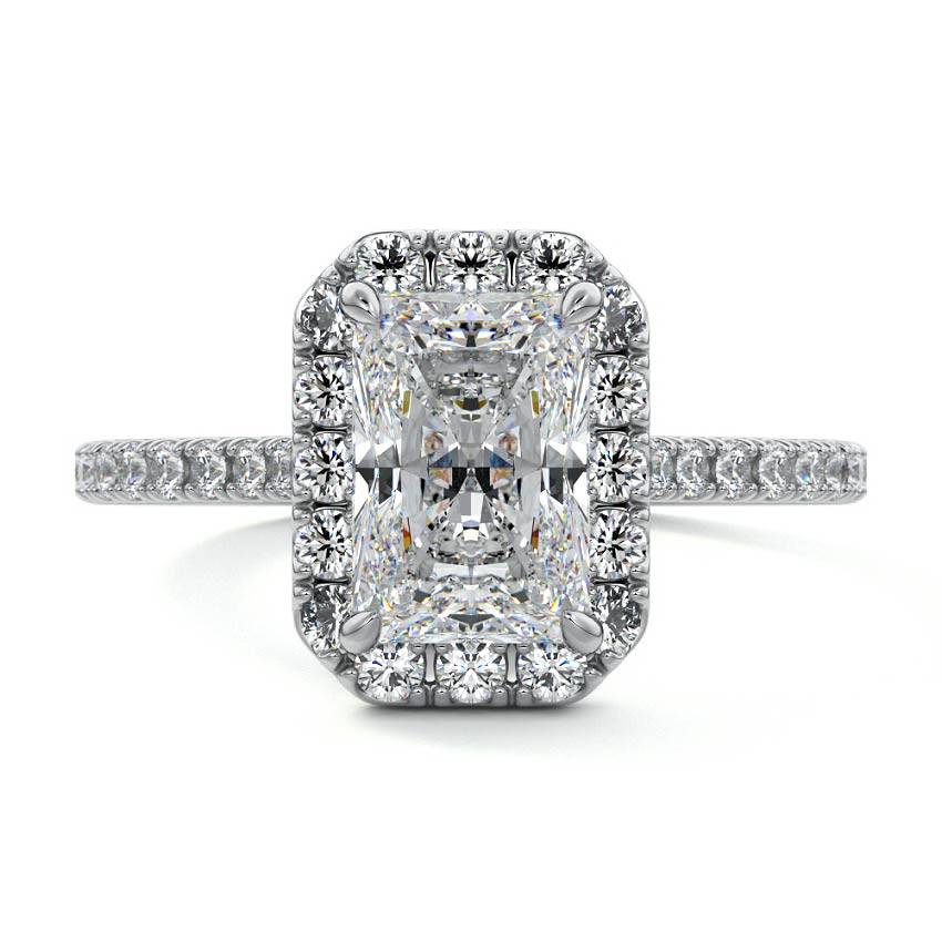 Iona - Radiant Platinum Lab Grown Diamond Engagement Ring | Nura Lab