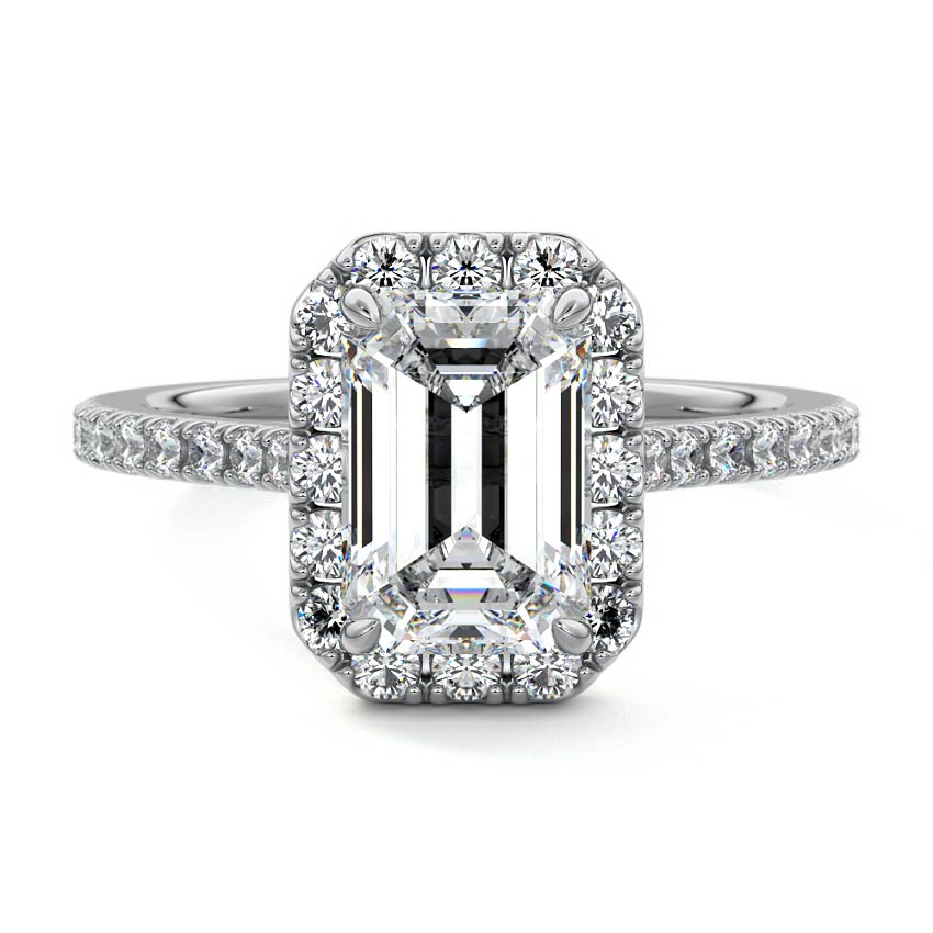 Iona - Emerald Cut Platinum Lab Grown Diamond Engagement Ring | Nura Lab