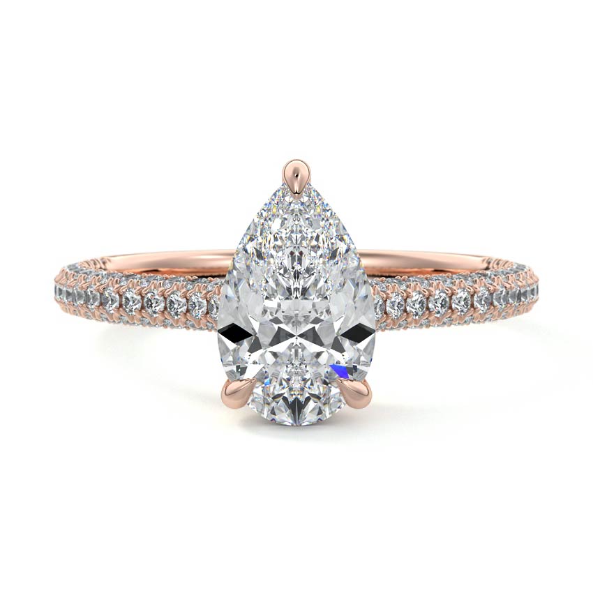 Ella - Pear Rose Gold Lab Grown Diamond Engagement Ring | Nura Lab