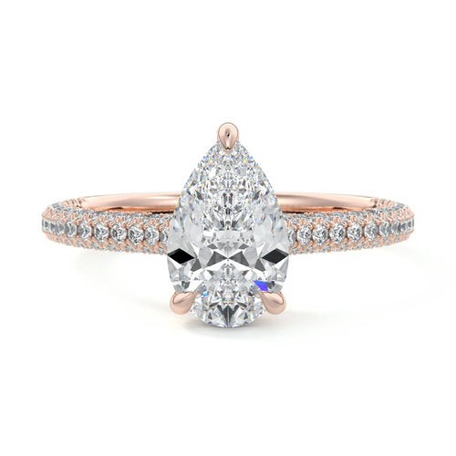 Ella - Pear Rose Gold Lab Grown Diamond Engagement Ring | Nura Lab