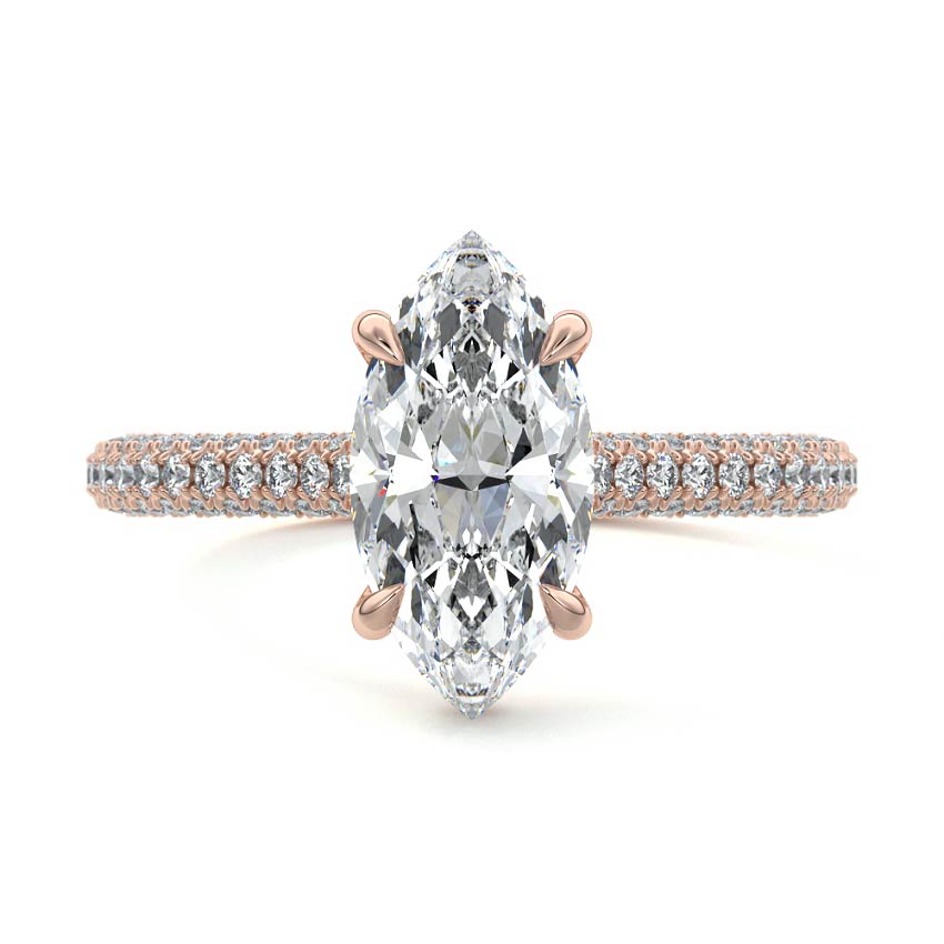 Ella - Marquise Rose Gold Lab Grown Diamond Engagement Ring | Nura Lab