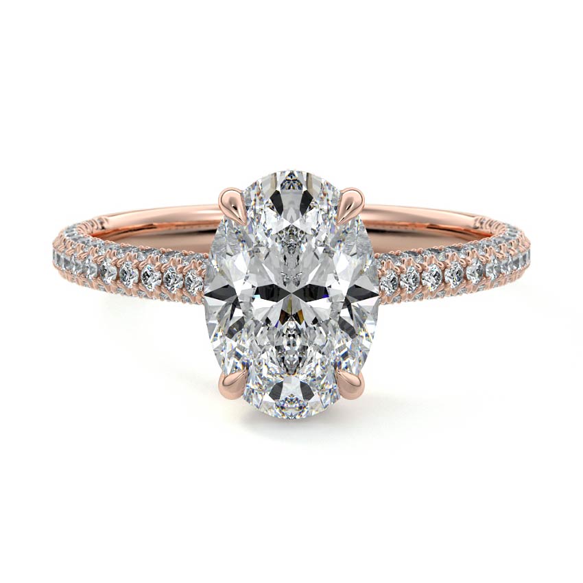 Ella - Oval Rose Gold Lab Grown Diamond Engagement Ring | Nura Lab