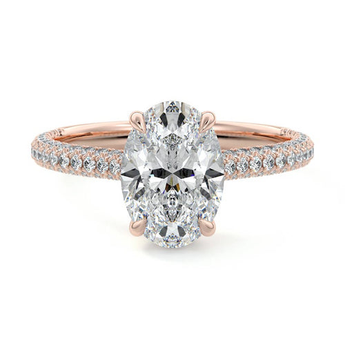 Ella - Oval Rose Gold Lab Grown Diamond Engagement Ring | Nura Lab