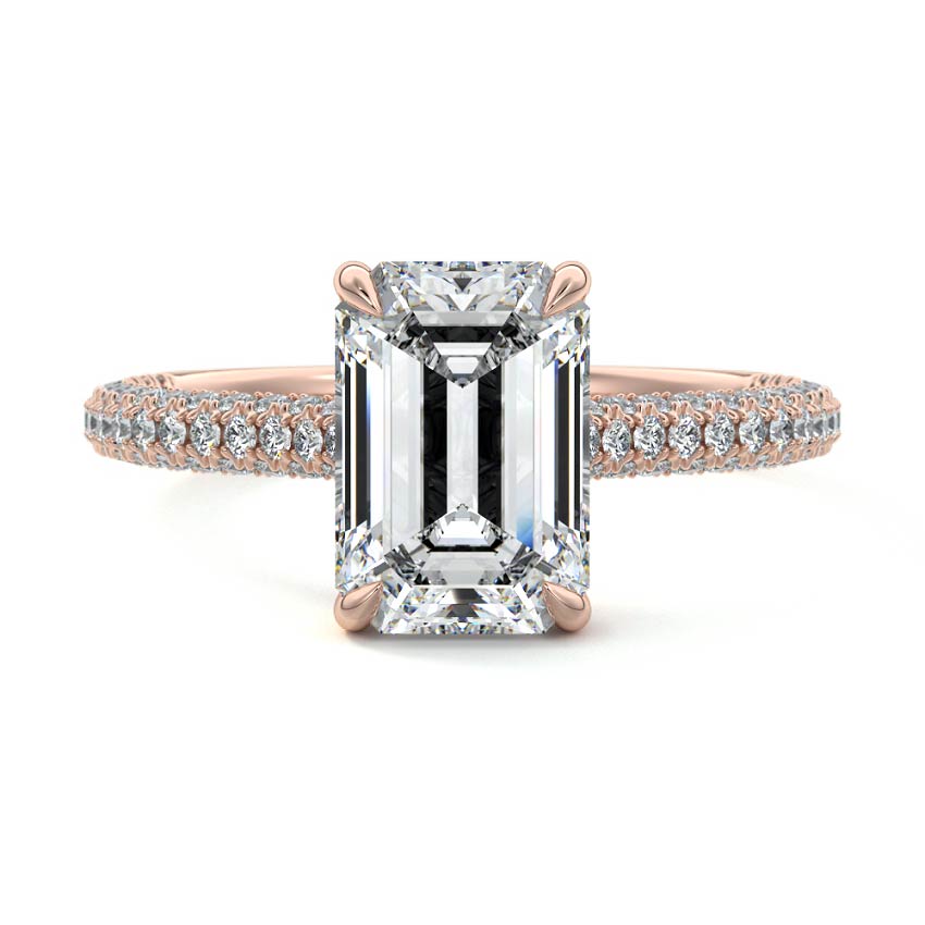 Ella - Emerald Cut Rose Gold Lab Grown Diamond Engagement Ring | Nura Lab