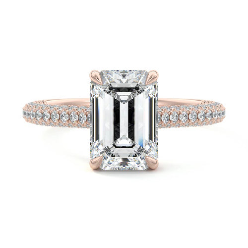 Ella - Emerald Cut Rose Gold Lab Grown Diamond Engagement Ring | Nura Lab