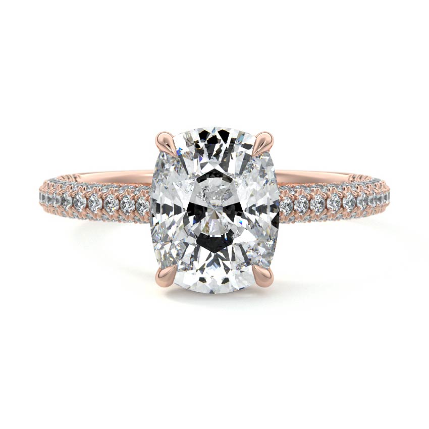 Ella - Cushion Rose Gold Lab Grown Diamond Engagement Ring | Nura Lab