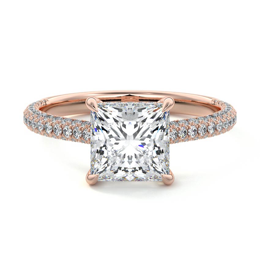 Ella - Princess Rose Gold Lab Grown Diamond Engagement Ring | Nura Lab