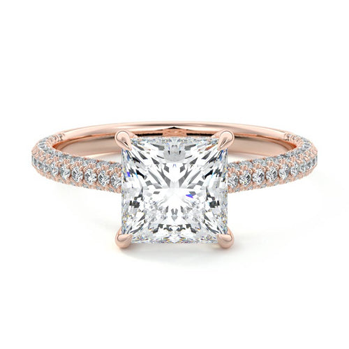 Ella - Princess Rose Gold Lab Grown Diamond Engagement Ring | Nura Lab
