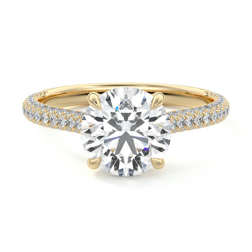 Ella - Round Yellow Gold Lab Grown Diamond Engagement Ring | Nura Lab