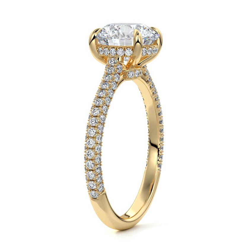 Ella - Round Yellow Gold Lab Grown Diamond Engagement Ring | Nura Lab