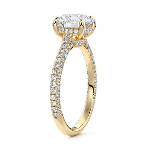 Ella - Round Yellow Gold Lab Grown Diamond Engagement Ring | Nura Lab