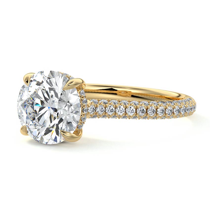 Ella - Round Yellow Gold Lab Grown Diamond Engagement Ring | Nura Lab