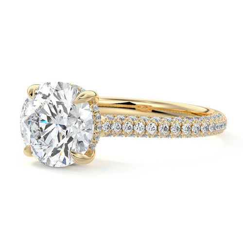 Ella - Round Yellow Gold Lab Grown Diamond Engagement Ring | Nura Lab