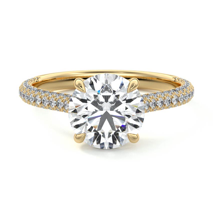 Ella - Round Yellow Gold Lab Grown Diamond Engagement Ring | Nura Lab