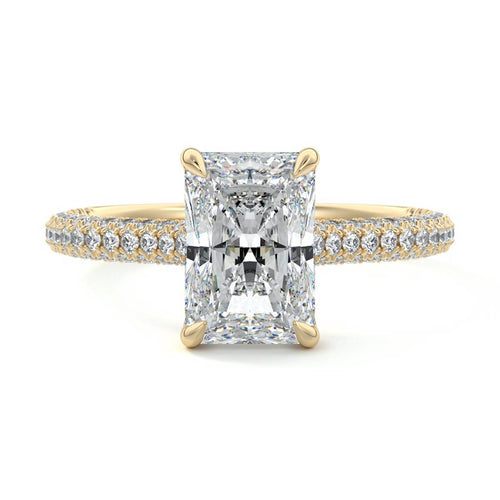 Ella - Radiant Yellow Gold Lab Grown Diamond Engagement Ring | Nura Lab