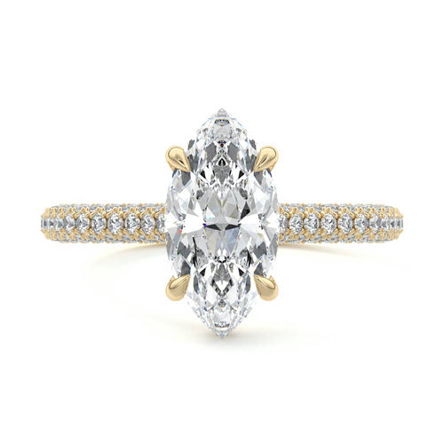 Ella - Marquise Yellow Gold Lab Grown Diamond Engagement Ring | Nura Lab