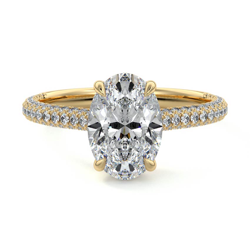 Ella - Oval Yellow Gold Lab Grown Diamond Engagement Ring | Nura Lab