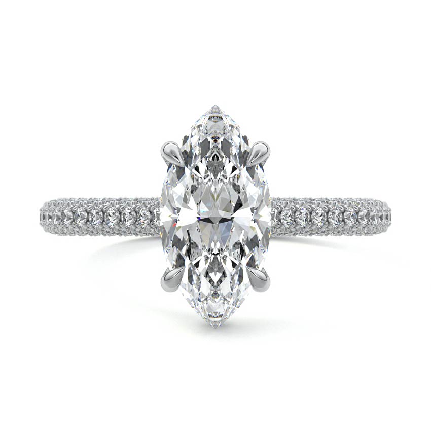 Ella - Marquise White Gold Lab Grown Diamond Engagement Ring | Nura Lab