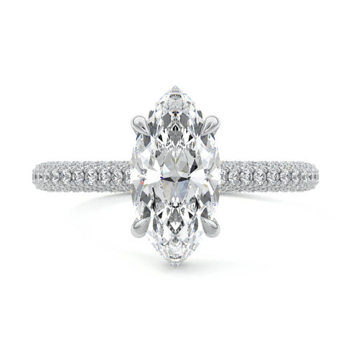 Ella - Marquise White Gold Lab Grown Diamond Engagement Ring | Nura Lab