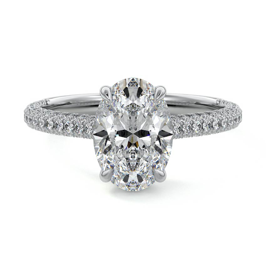 Ella - Oval White Gold Lab Grown Diamond Engagement Ring | Nura Lab
