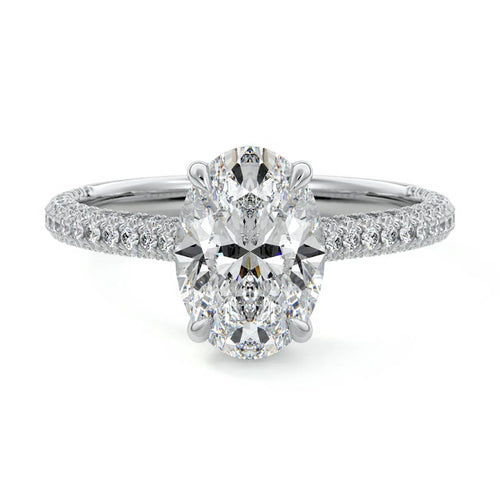 Ella - Oval White Gold Lab Grown Diamond Engagement Ring | Nura Lab