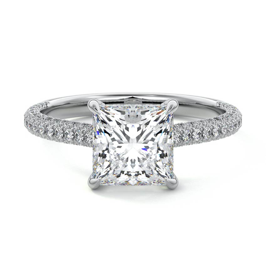 Ella - Princess White Gold Lab Grown Diamond Engagement Ring | Nura Lab
