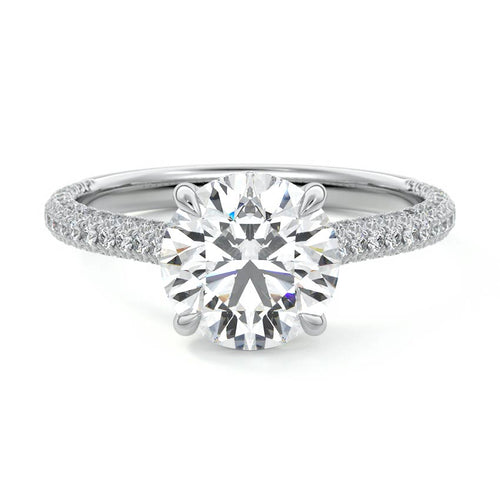 Ella - Round Platinum Lab Grown Diamond Engagement Ring | Nura Lab