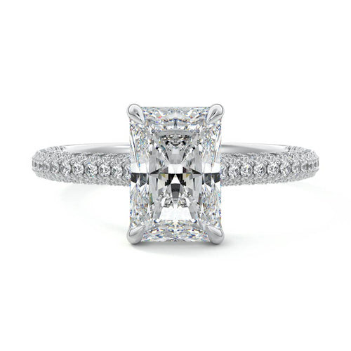 Ella - Radiant Platinum Lab Grown Diamond Engagement Ring | Nura Lab