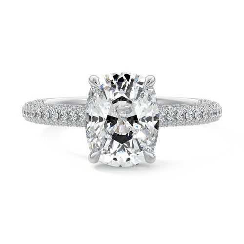 Ella - Cushion Platinum Lab Grown Diamond Engagement Ring | Nura Lab