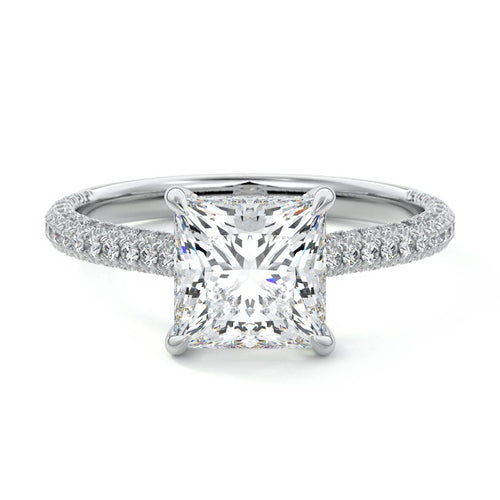 Ella - Princess Platinum Lab Grown Diamond Engagement Ring | Nura Lab