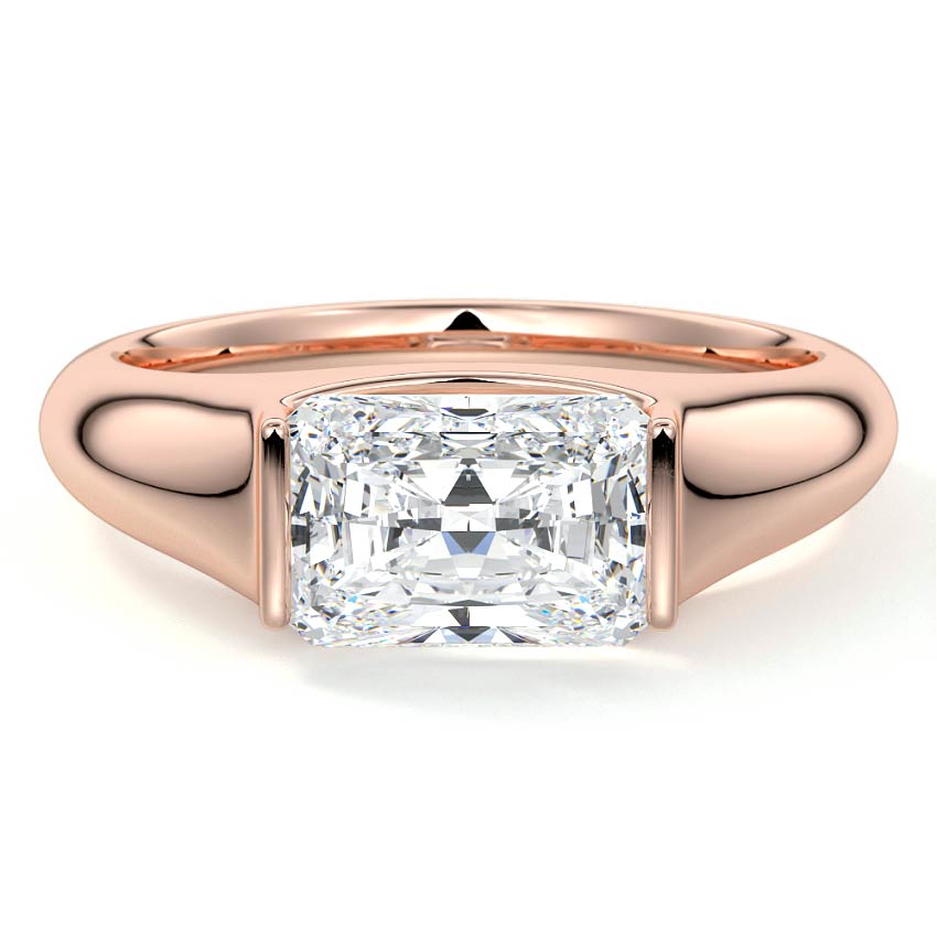Katia - Radiant Rose Gold Lab Grown Diamond Engagement Ring | Nura Lab