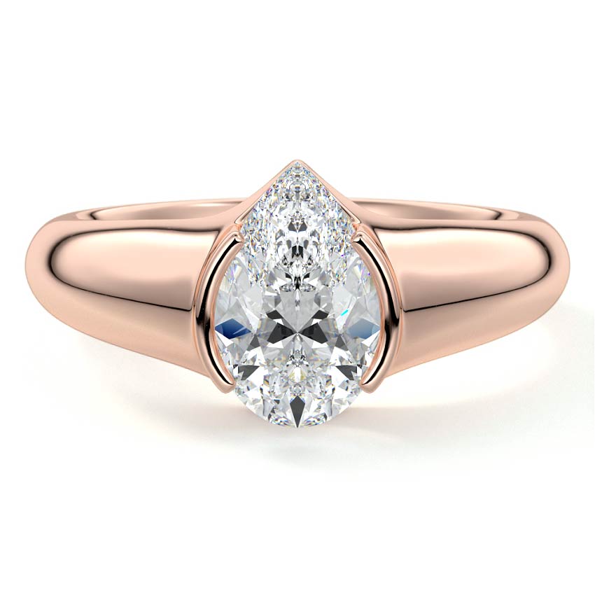Katia - Pear Rose Gold Lab Grown Diamond Engagement Ring | Nura Lab