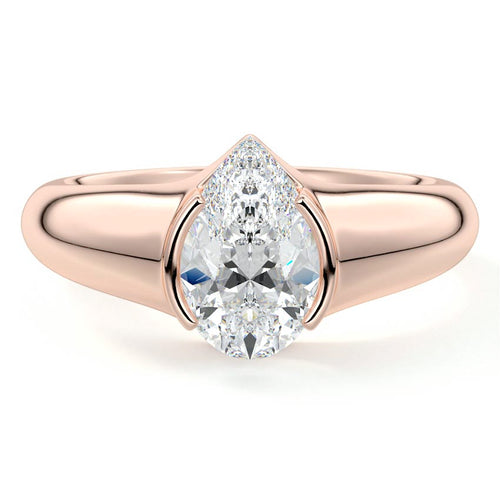 Katia - Pear Rose Gold Lab Grown Diamond Engagement Ring | Nura Lab