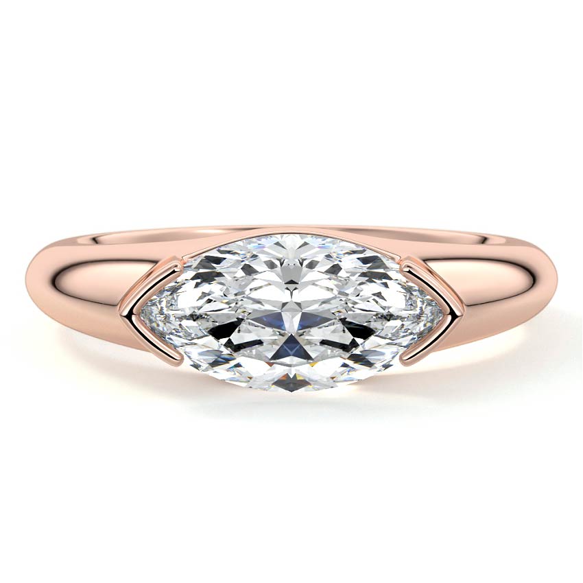 Katia - Marquise Rose Gold Lab Grown Diamond Engagement Ring | Nura Lab