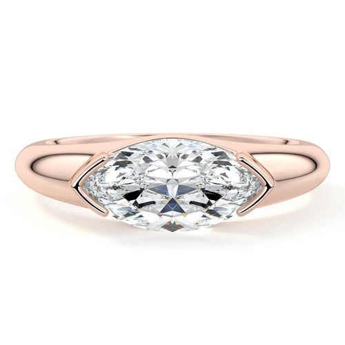 Katia - Marquise Rose Gold Lab Grown Diamond Engagement Ring | Nura Lab