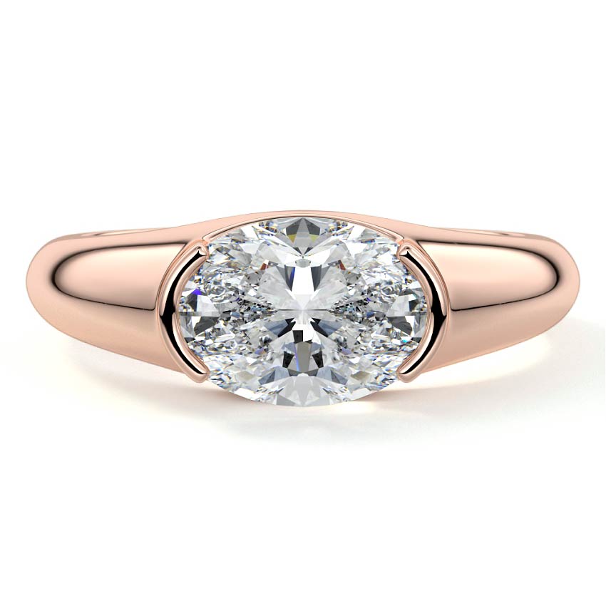 Katia - Oval Rose Gold Lab Grown Diamond Engagement Ring | Nura Lab